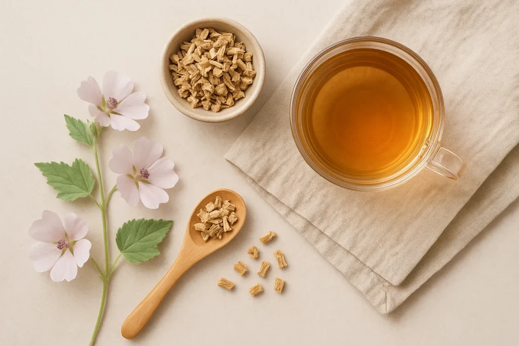 Handful of dried Marshmallow Root from Health Embassy