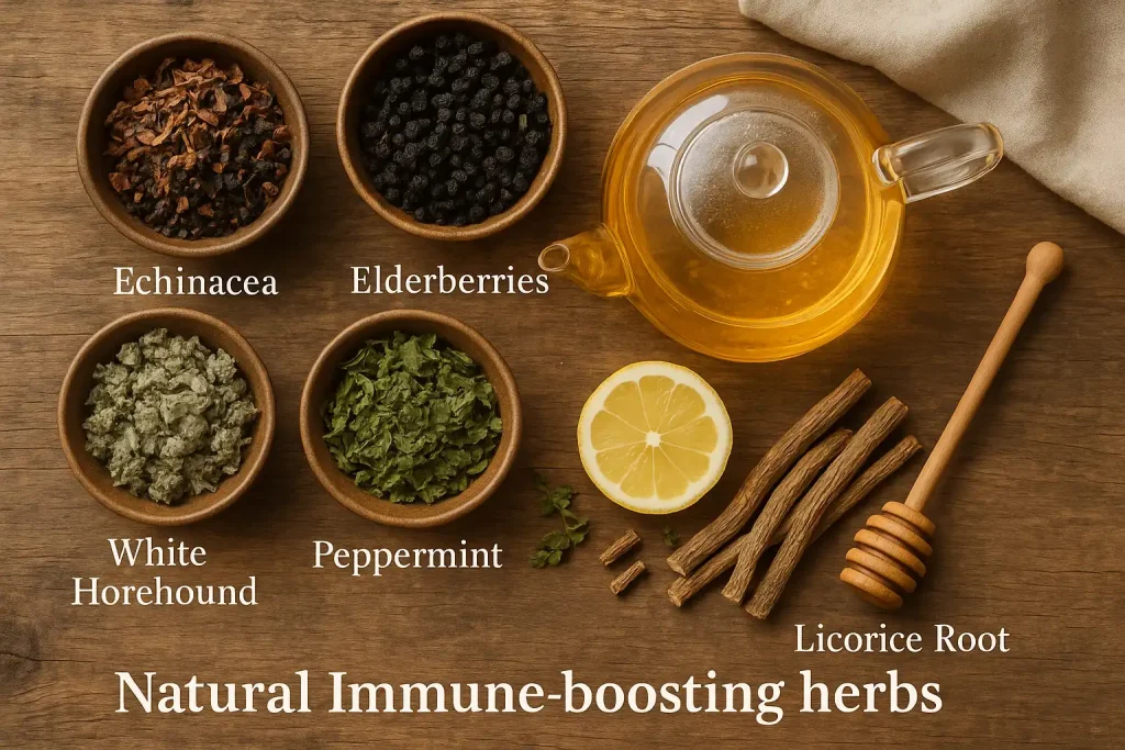 Health Embassy herbs and brewed herbal tea for Boost Immunity Naturally.
