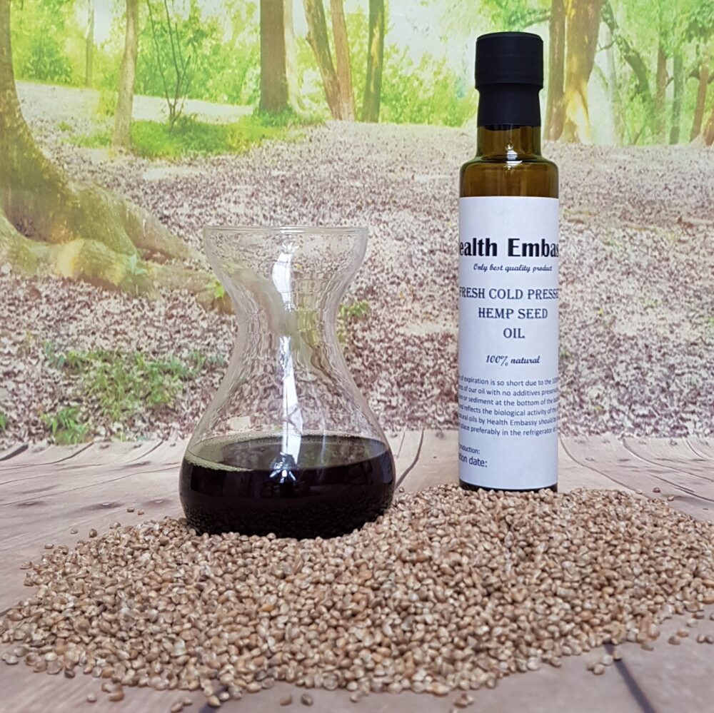 Fresh Cold Pressed Hemp Seed Oil from Health Embassy