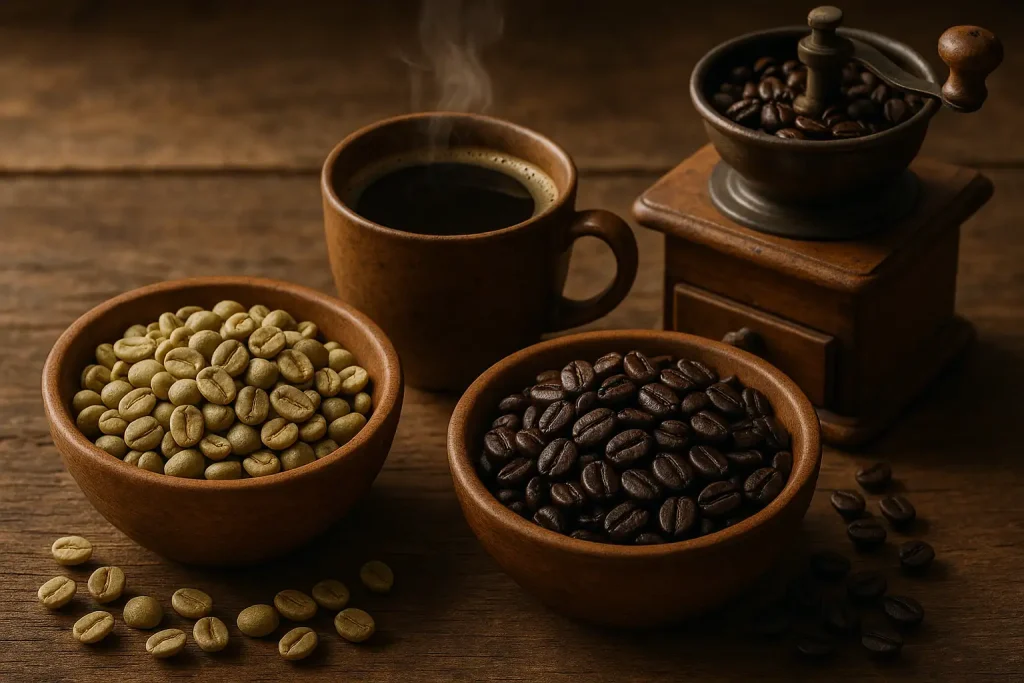 Coffee varieties from green beans to black brew, showcasing the diversity of flavors – Health Embassy