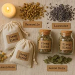 Herbal blends for better sleep with lavender, chamomile, and valerian root by Health Embassy