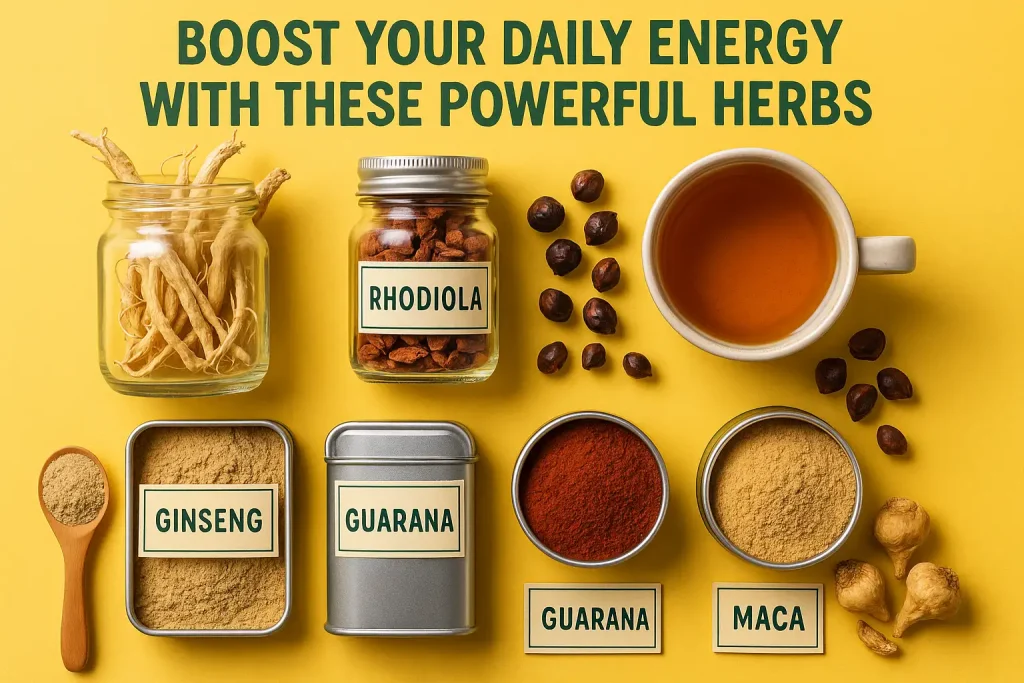 Natural herbs and healthy foods by Health Embassy to boost your daily energy