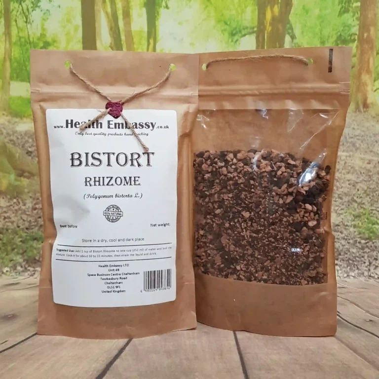 Bistort Rhizome Health Embassy in branded bag packaging.